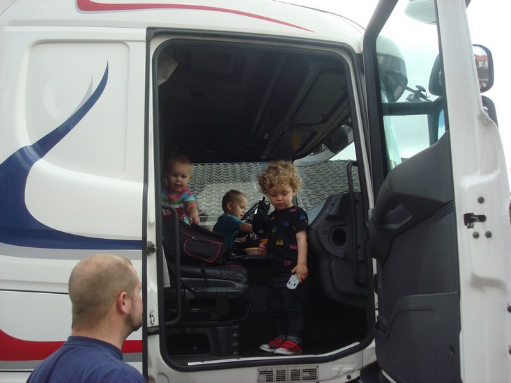 En av höjdpunkterna var när kusin Mathias kom med sin lastbil.